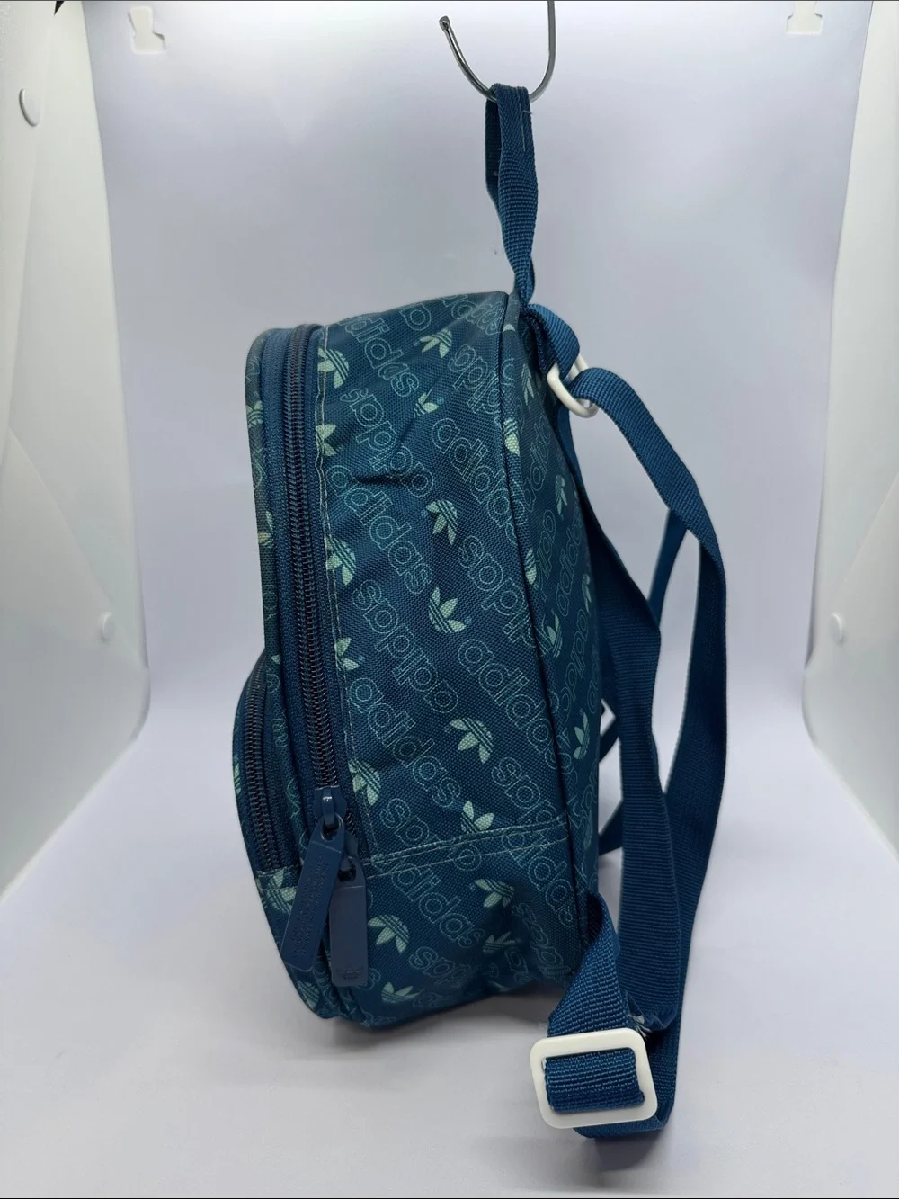 adidas Teal Blue Kids Mini Backpack with Trefoil Print